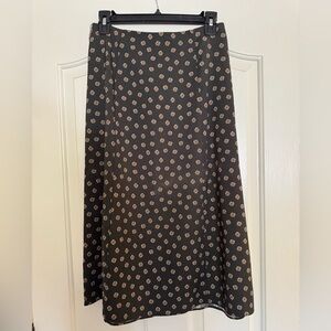 LOFT Black and White Asymmetrical Maxi Skirt